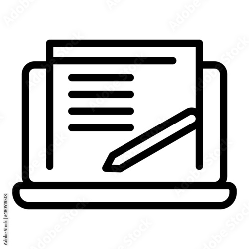 Online content icon outline vector. Media plan