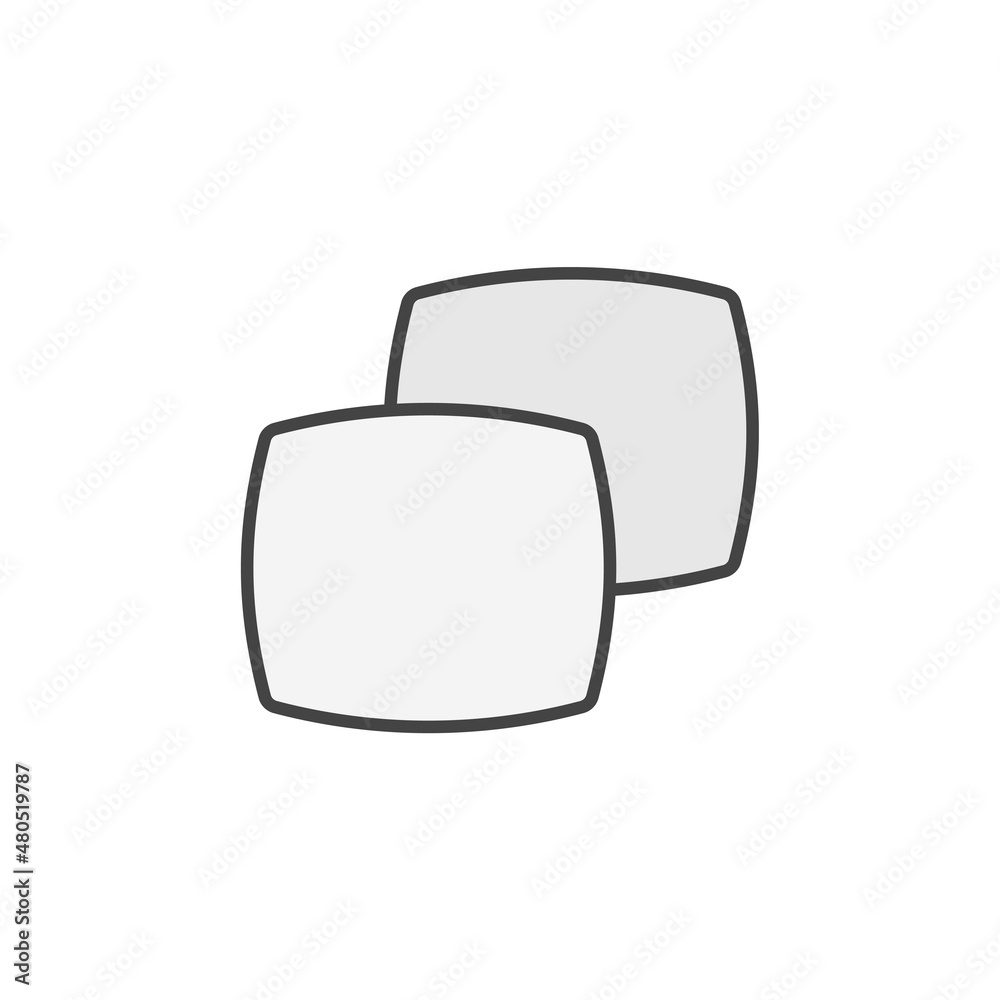 Pillow vector icon on white isolated background. Layers grouped for easy editing illustration. For your design. Pillow vector icon on white isolated background. Layers grouped for easy editing illustration. For your design.