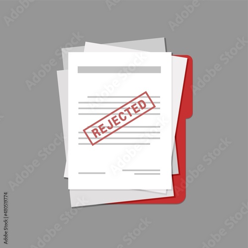 Vector icon documents lying on the folder on white isolated background. Layers grouped for easy editing illustration. For your design.