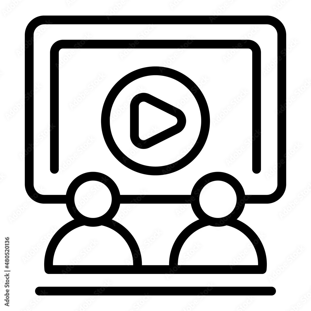 Video conference icon outline vector. Homework help Video conference icon outline vector. Homework help