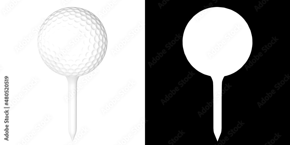 3D rendering illustration of a golf ball on a tee