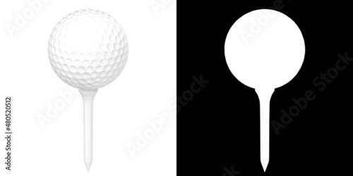 3D rendering illustration of a golf ball on a tee