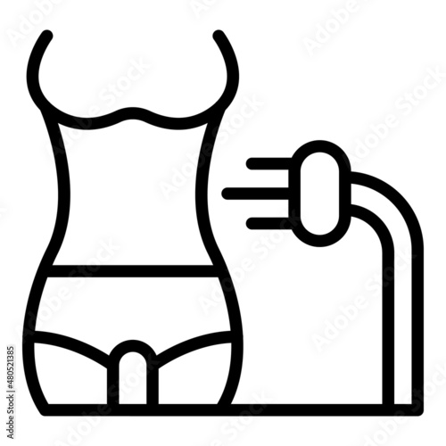 Back hydro massage icon outline vector. Spa bathtub