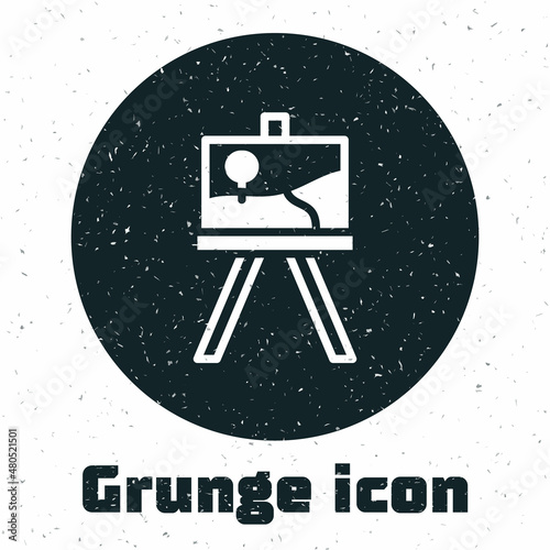 Grunge Wood easel or painting art boards icon isolated on white background. Monochrome vintage drawing. Vector