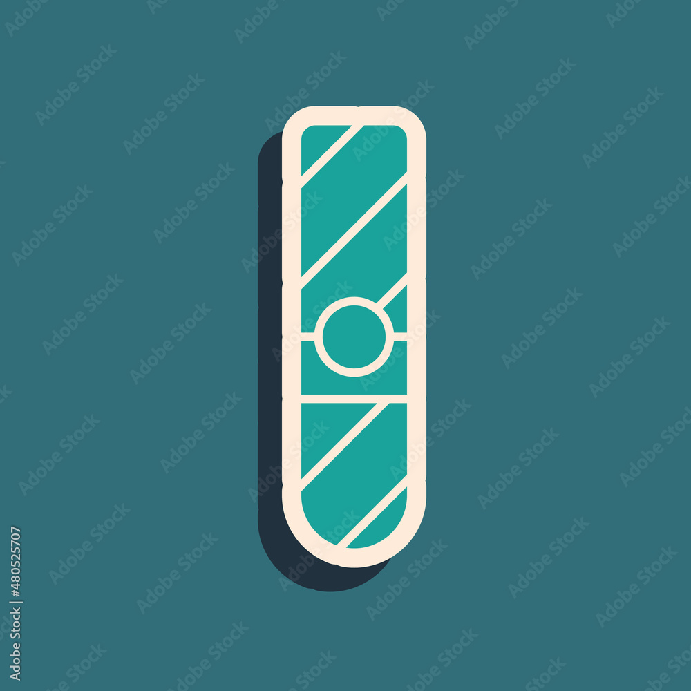 Green Cigar icon isolated on green background. Long shadow style. Vector Green Cigar icon isolated on green background. Long shadow style. Vector