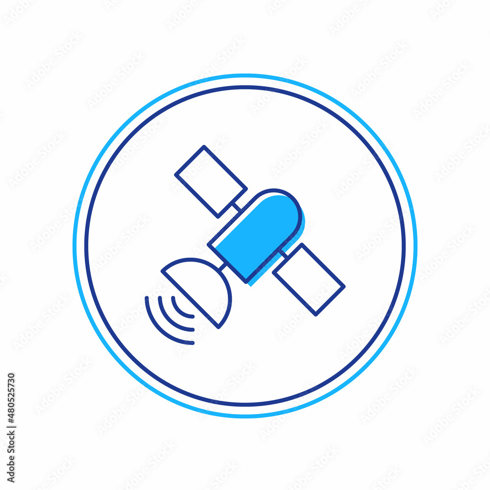 Filled outline Satellite icon isolated on white background. Vector Filled outline Satellite icon isolated on white background. Vector