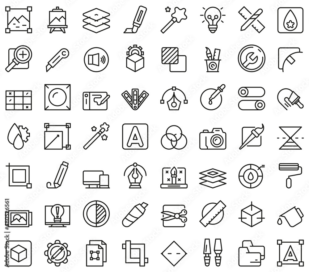 Editing tools icons set outline vector. Video create Editing tools icons set outline vector. Video create