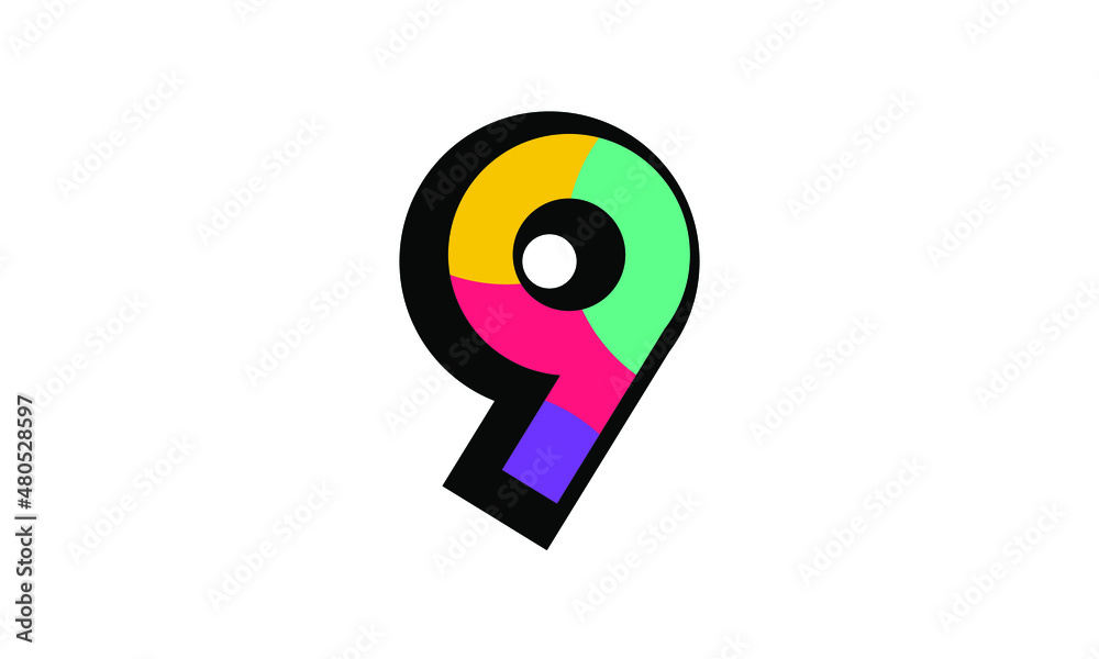 9 New Number Modern Fresh Color Youth 9 New Number Modern Fresh Color Youth