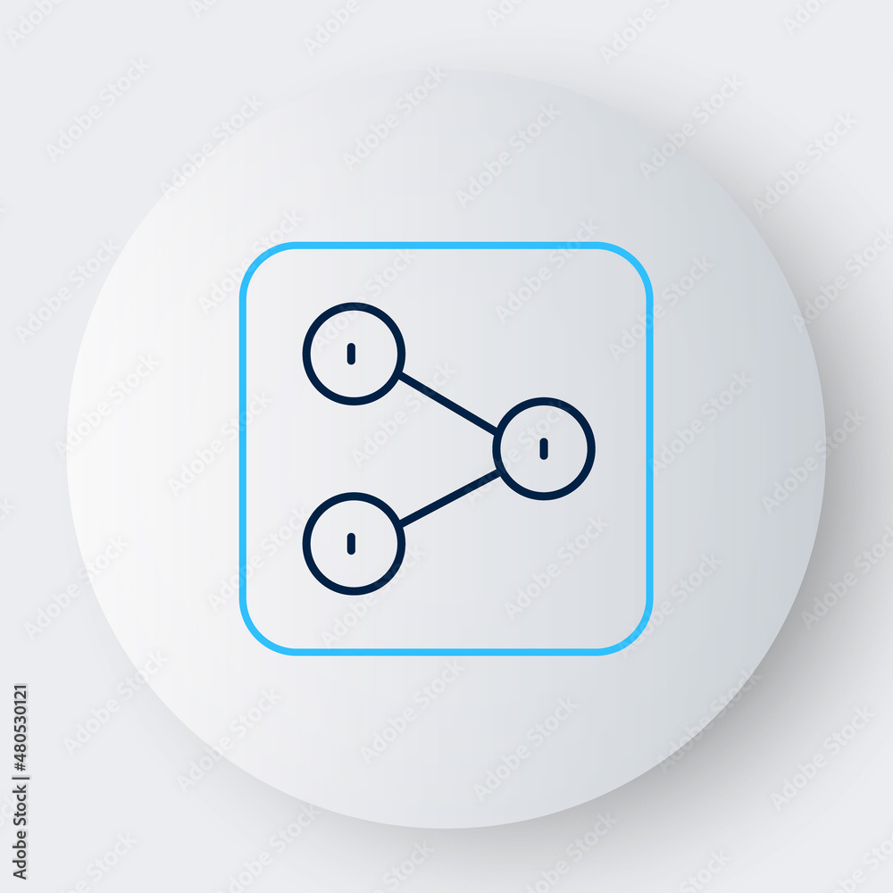 Line Share icon isolated on white background. Share, sharing, communication pictogram, social media, connection, network. Colorful outline concept. Vector Line Share icon isolated on white background. Share, sharing, communication pictogram, social media, connection, network. Colorful outline concept. Vector