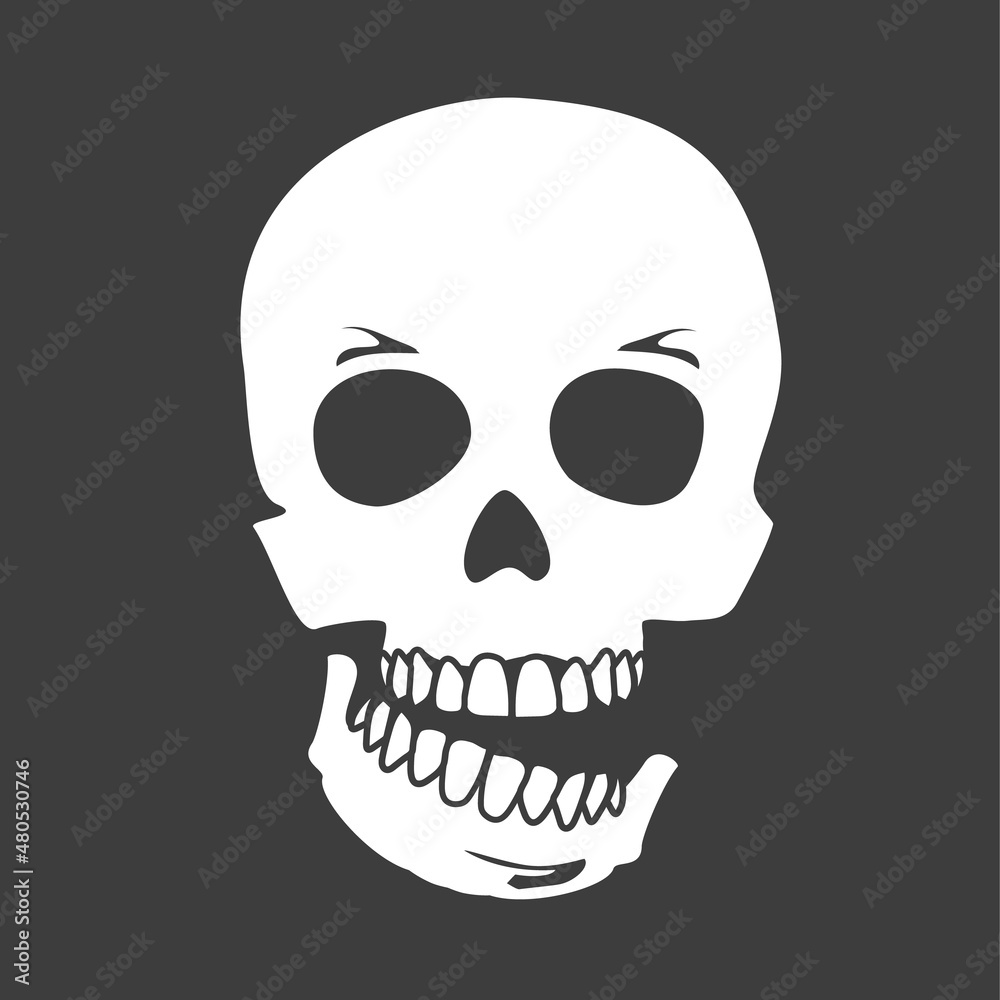 Hipster skull isolated on white background Hipster skull isolated on white background