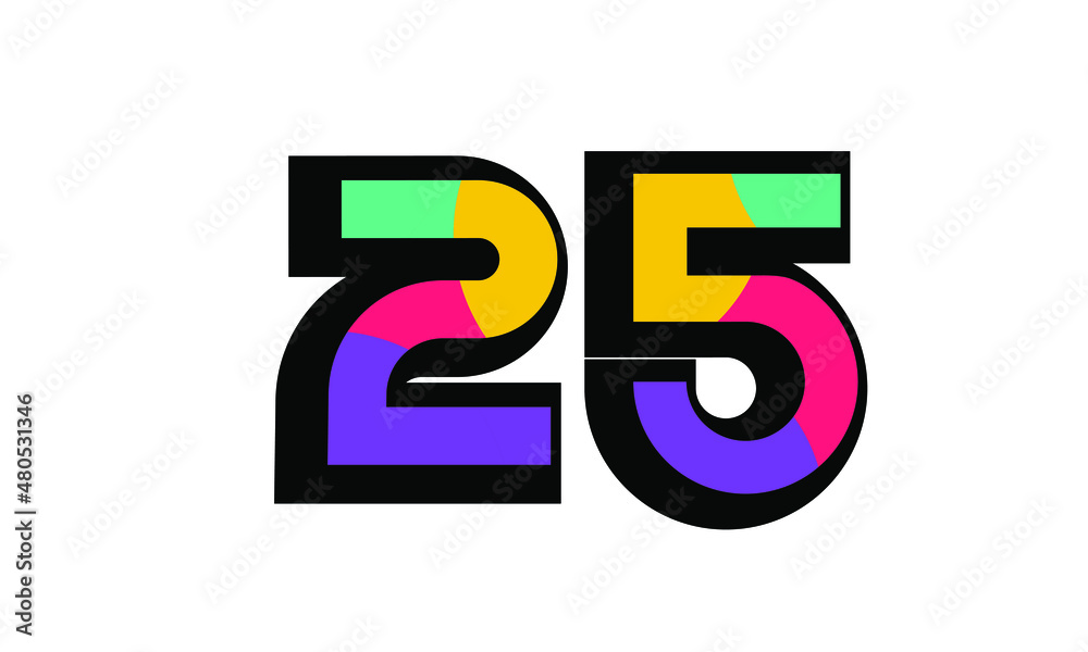 25 New Number Modern Fresh Color Youth 25 New Number Modern Fresh Color Youth