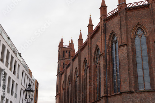A walk in the center of Berlin near the Kronprinzenpalais, Friedrichswerdersche Kirche photo
