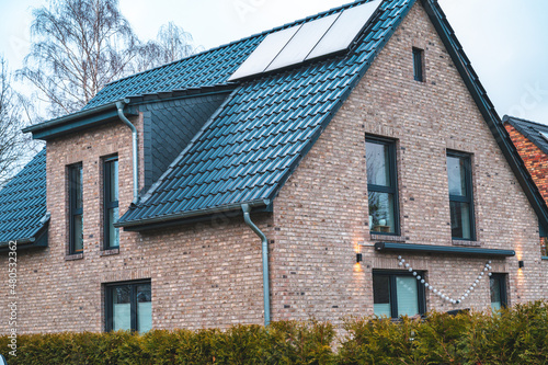 panels on the roof of a house