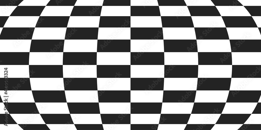 Obraz premium Distorted surface. Chess background with distortion