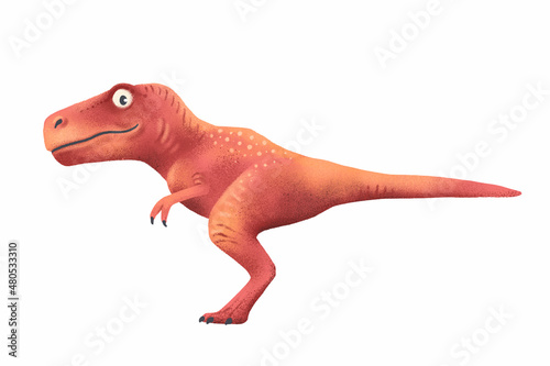 Tyrannosaurus rex illustration, hand drawn, isolated on light background.