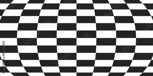 Distorted surface. Chess background with distortion