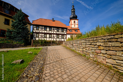 Die Evangelische Kirche in Helmershausen – der Dom der Rhön, Biosphärenreservat Rhön, Gemeinde Rhönblick, Landkreis Schmalkalden-Meinigen, Thüringen, Deutschland photo