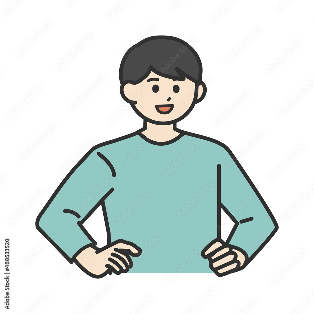 若い男性が怒っているイラスト素材 若い男性が怒っているイラスト素材