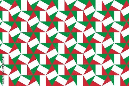Geometric pattern in the colors of the national flag of Italy. The colors of Italy.