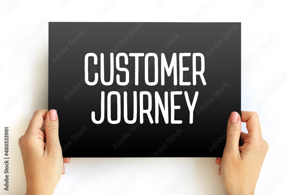 Customer Journey text on card, concept background Customer Journey text on card, concept background
