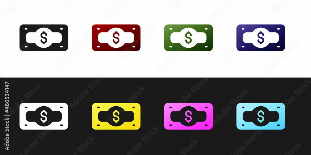 Set Stacks paper money cash icon isolated on black and white background. Money banknotes stacks. Bill currency. Vector Set Stacks paper money cash icon isolated on black and white background. Money banknotes stacks. Bill currency. Vector