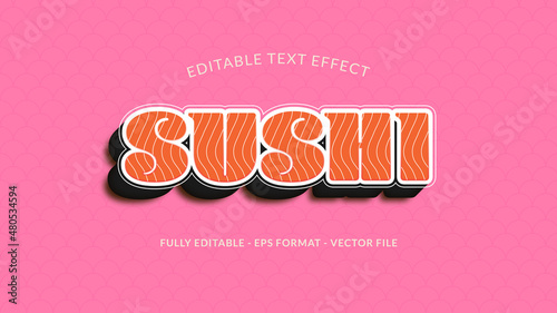 Sushi Editable Text Effect