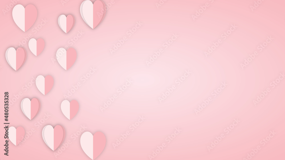 valentines day pink background with hearts