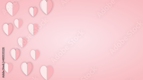 valentines day pink background with hearts © MdHanif