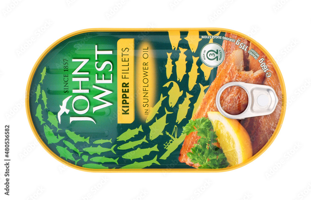 John West Kipper fish fillets in sunflower oil in a 160g ring pull tin