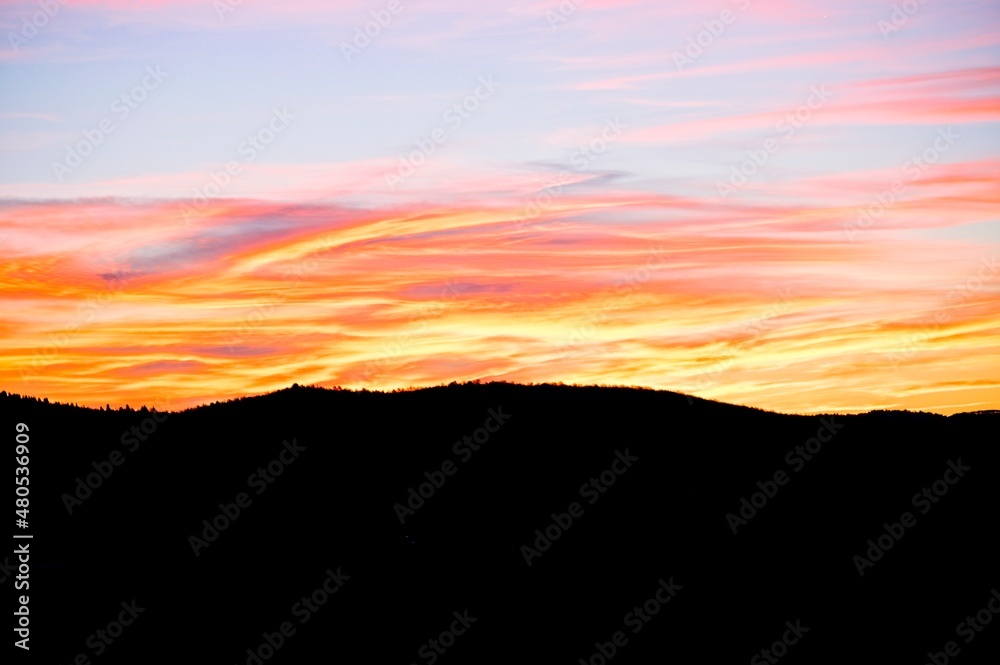 Dramatic Sunrise Over the Hills of Tuscany Italy Dramatic Sunrise Over the Hills of Tuscany Italy