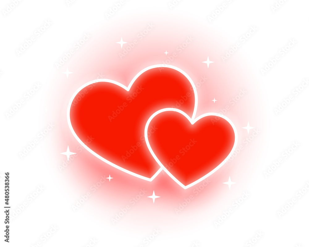 romantic red glowing hearts valentines day background