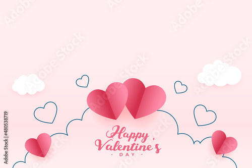 valentines day love card in paper style
