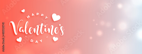 Fotografie, Obraz happy valentines day bokeh banner design
