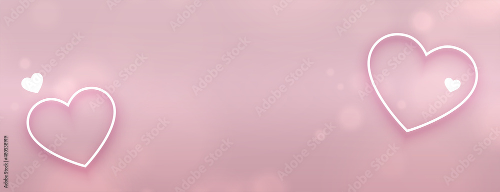 valentines day hearts celebration banner with text space