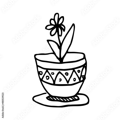Flower in Pot Icon Vector Design Template