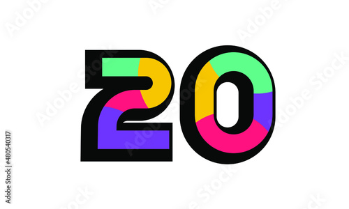 20 New Number Modern Fresh Color Youth
