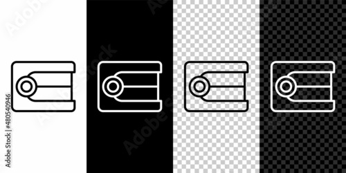 Set line Dentures model icon isolated on black and white background. Dental concept. Vector