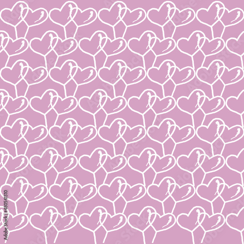 Valentine's day background, Abstract seamless pattern with hearts. Template greeting card, invitation and advertising banner, brochure. Cute Valentine cards.