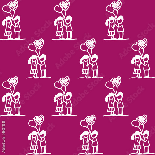 Valentine's day background, Abstract seamless pattern with hearts. Template greeting card, invitation and advertising banner, brochure. Cute Valentine cards.