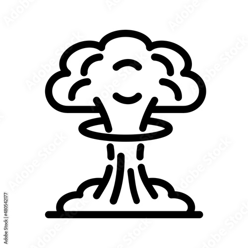 nuclear explosion mushroom cloud icon or sign