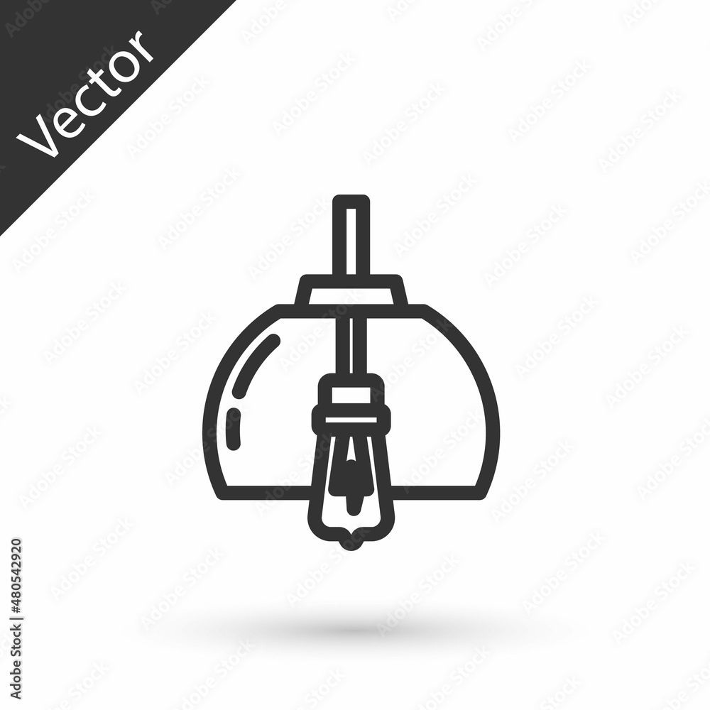 Grey line Chandelier icon isolated on white background. Vector Grey line Chandelier icon isolated on white background. Vector