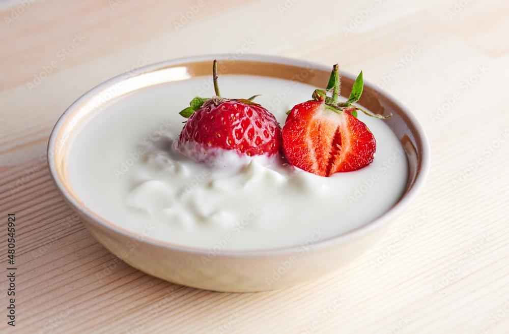yogurt with strawberries yogurt with strawberries