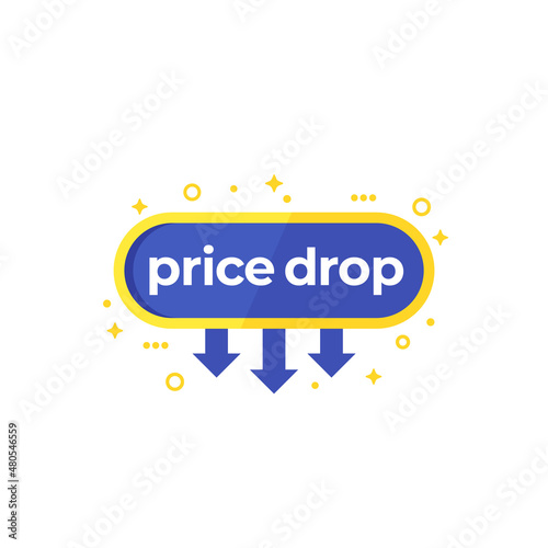 price drop banner, flat style