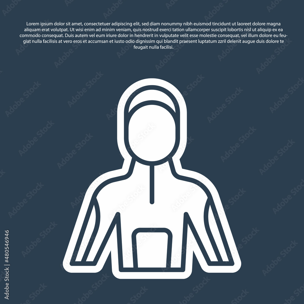 Blue line Wetsuit for scuba diving icon isolated on blue background. Diving underwater equipment. Vector Blue line Wetsuit for scuba diving icon isolated on blue background. Diving underwater equipment. Vector