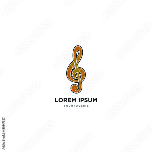 Melody symbol logo concept with orange scales and black trim, perfect for your business company icon in the music sector