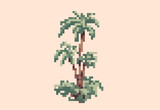 Illustration of a palm tree in pixel art style