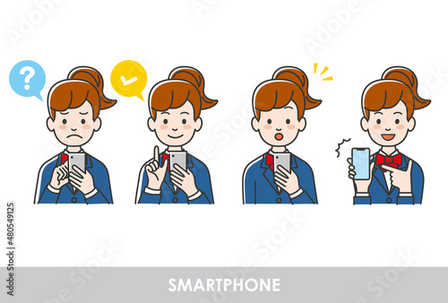 スマートフォンを操作している女子高生