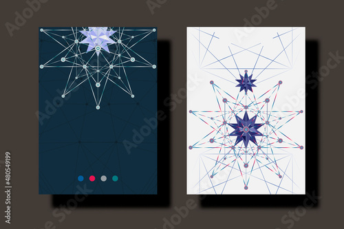 Book cover design Composition with geometric polygonal shapee Template A4 brochure title sheet Can be adapt to Annual Report, Magazine, Corporate Presentation, Flyer, Website