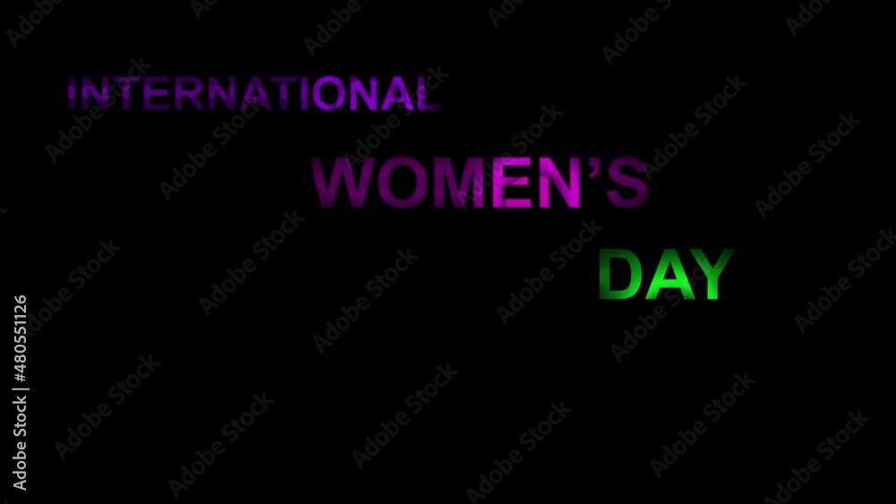 International women's day text effect light animation International women's day text effect light animation