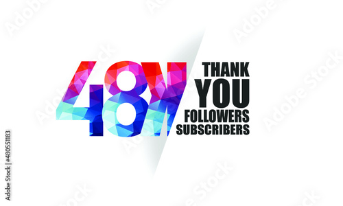 48K, 48.000 followers, subscribers design for internet, social media, anniversary and celebration achievement-vector